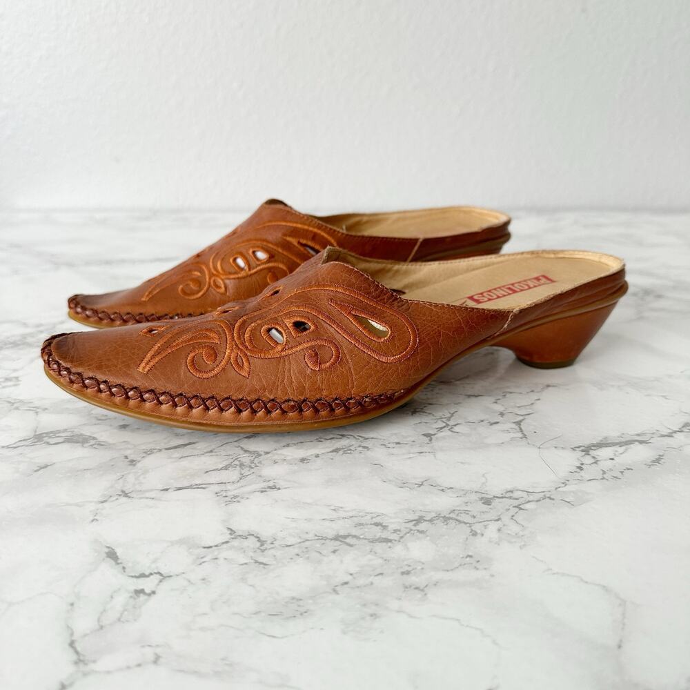 PIKOLINOS Brown Leather Slip-On Shoes